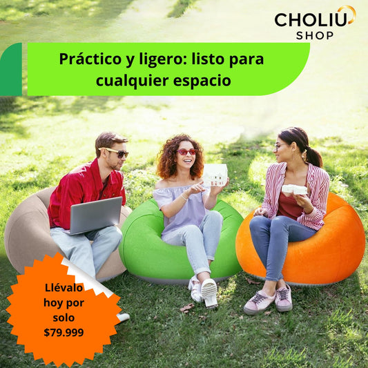 Silla Inflable Moderna - Ideal para Espacios Pequeños y Rápido Montaje
