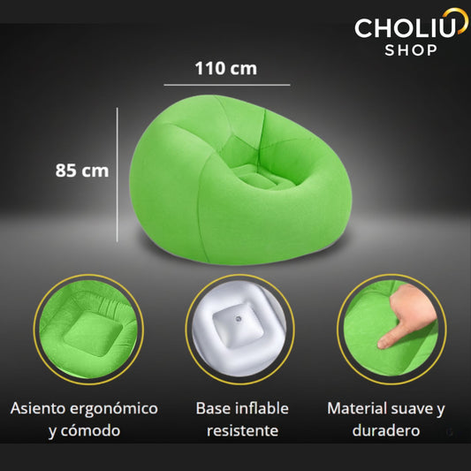Silla Inflable Moderna - Ideal para Espacios Pequeños y Rápido Montaje