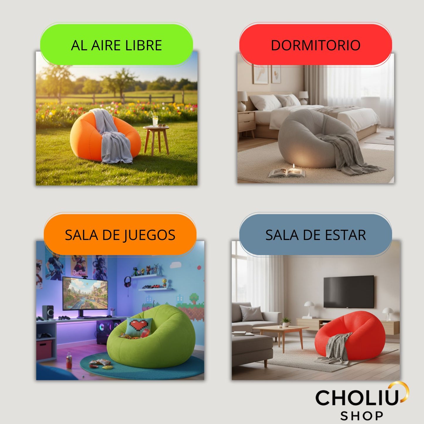 Silla Inflable Moderna - Ideal para Espacios Pequeños y Rápido Montaje