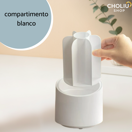 Organizador de Maquillaje 360° con Tapa Transparente – Diseño Giratorio, Moderno y Elegante