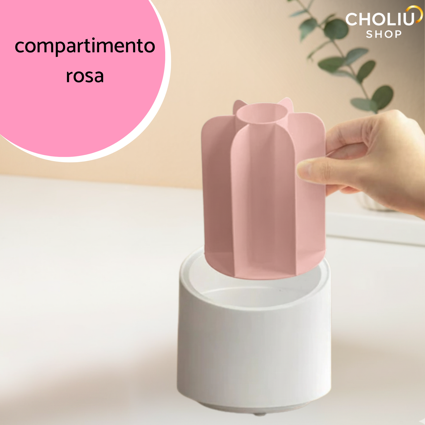 Organizador de Maquillaje 360° con Tapa Transparente – Diseño Giratorio, Moderno y Elegante